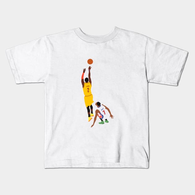 Kyrie Irving Shot Over Brandon Knight Kids T-Shirt by rattraptees